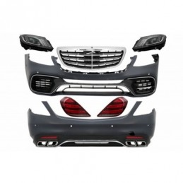 Body Kit suitable for MERCEDES S-Class W222 Facelift (2013-06.2017) S63 Design with Headlights and Taillights Full LED, Nouveaux