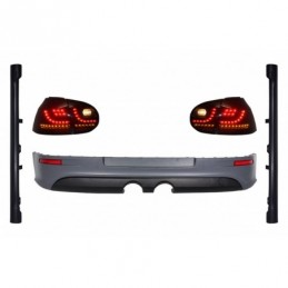 Rear Bumper Extension with Taillights LED Smoke Black and Side Skirts suitable for VW Golf 5 V (2003-2007) R32 Look, Nouveaux pr