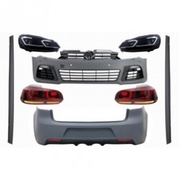 Complete Body Kit suitable for VW Golf VI 6 MK6 (2008-2013) R20 Design with Dynamic Sequential Turning Light Smoke Glass, Nouvea
