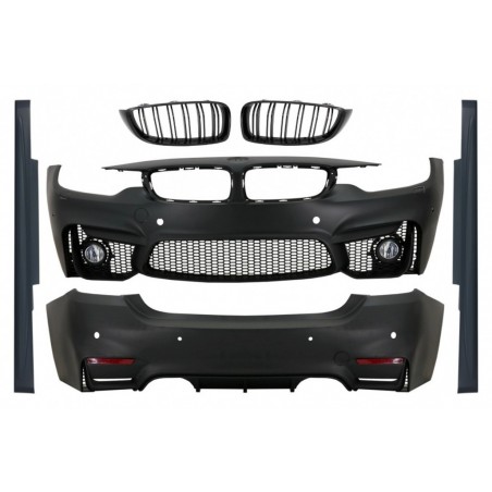 Complete Body Kit suitable for BMW 4 Series F32 Coupe F33 Cabrio (2013-03.2019) M4 Design with Grilles and Fog Lights, Nouveaux 