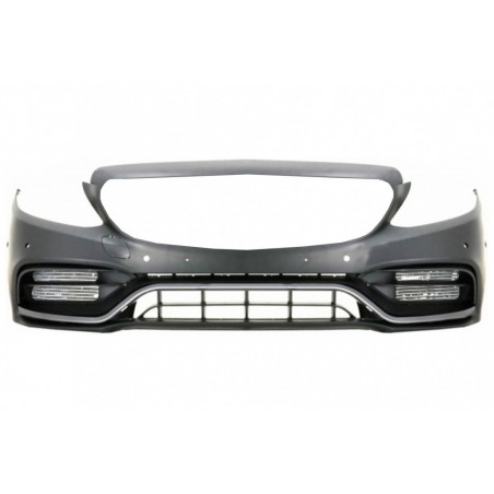 Front Bumper & Grille with Diffuser and Tips suitable for Mercedes C-Class W205 S205 AMG Sport Line (2014-2020) C63S Design, Nou