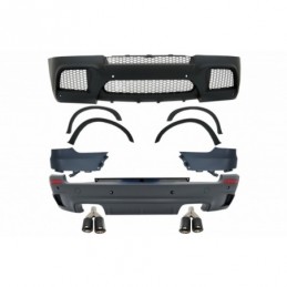 Complete Body Kit with Dual Twin Exhaust Muffler Tips Carbon Fiber Matte suitable for BMW X5 E70 (2007-2013) X5M M Design, Nouve