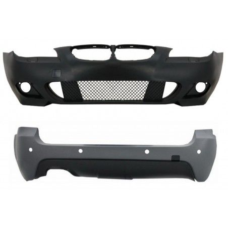 Front Bumper without Fog Lights and Rear Bumper with PDC 28mm suitable for BMW 5 Series E61 Touring 2003-2007 M-Technik Design, 