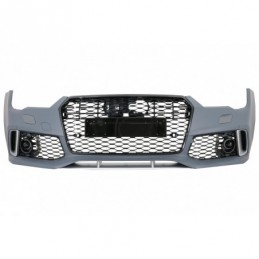 Front Bumper with Rear Diffuser Black and Exhaust Tips suitable for Audi A7 4G Facelift (2015-2018) RS7 Design Only S-Line, Nouv