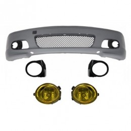 Front Bumper suitable for BMW 3 Series E46 Coupe Cabrio (1999-2007) M-tech M-technik M-Sport II Design With Yellow Fog Lights, N