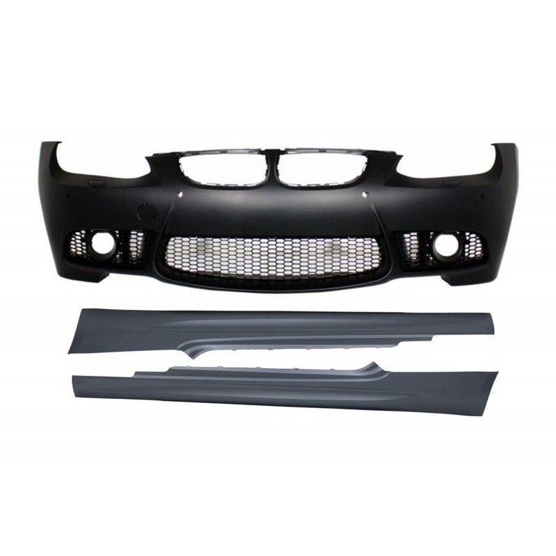 Front Bumper with Side Skirts suitable for BMW 3 Series E92 Coupe E93 Cabrio (2006-2009) M3 Look with PDC Without Projectors, No