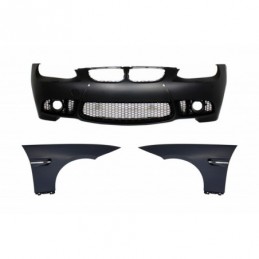 Front Bumper with Front Fenders suitable for BMW 3 Series E92 Coupe E93 Cabrio (2006-2009) M3 Look with PDC Without Projectors, 