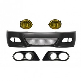 Front Bumper with Fog Lights and Air Duct Covers suitable for BMW 3 Series Coupe Cabrio Sedan Estate E46 (1998-2004) M3 Design, 
