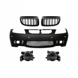 Front bumper Kidney Grilles suitable for BMW 3 series E90 Sedan E91 Touring (04-08) (Non LCI) M3 Design with Fog Lights Smoke, N