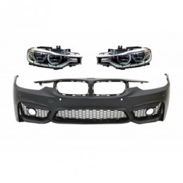 Front Bumper suitable for BMW 3 Series F30 F31 Non LCI & LCI (2011-2018) M3 Sport EVO Design with Full LED Angel Eyes Headlights