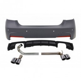 Rear Bumper with Double Outlet Diffuser and Exhaust Systems suitable for BMW 3 Series F30 (2011-up) Performance Design, Nouveaux