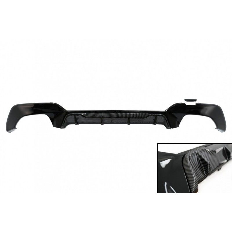 Rear Bumper Valance Diffuser suitable for BMW 3 Series G20 G28 Sedan G21 Touring (2019-up) M340i M Look Carbon Insertion, Nouvea