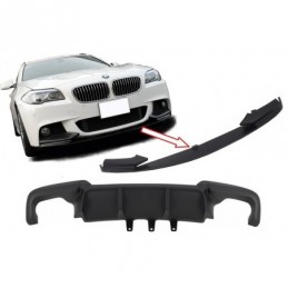Double Air Diffuser with Front Bumper Spoiler Lip Package suitable for BMW F10 F11 5 Series (2011-2017) M-Performance Design, No