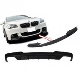 Double Air Diffuser with Front Bumper Spoiler Lip Package suitable for BMW F10 F11 5 Series (2011-2017) M-Performance Design, No
