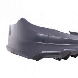 Rear Bumper suitable for MERCEDES C-Class W204 (11-14) Facelift C63 A-Design with Exhaust Muffler Tips and LED Taillights, Nouve
