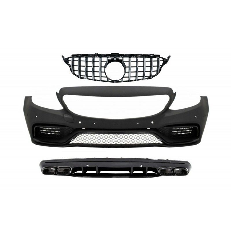 Front Bumper with Grille Crom Without Camera and Diffuser suitable for MERCEDES C-Class W205 S205 (2014-2018) C63 Design, Nouvea