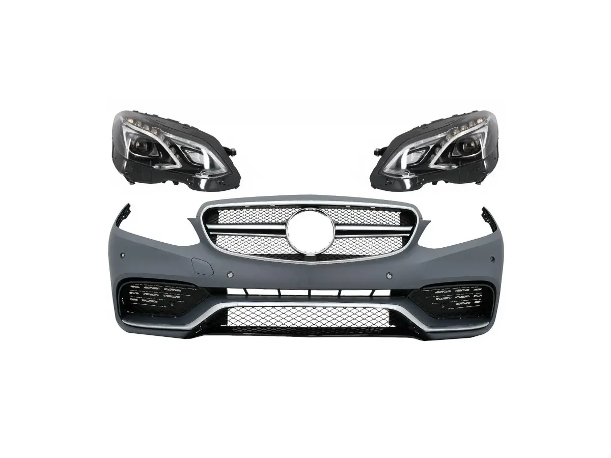 Tuning Front Bumper suitable for MERCEDES E-Class W212 S212 Facelift  (2013-2016) E63 Design with Headlights LED Xenon Design KIT