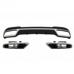 Rear Diffuser with Exhaust Muffler Tips suitable for MERCEDES E-Class W212 S212 Facelift (2013-2016) only Sport package Bumper, 