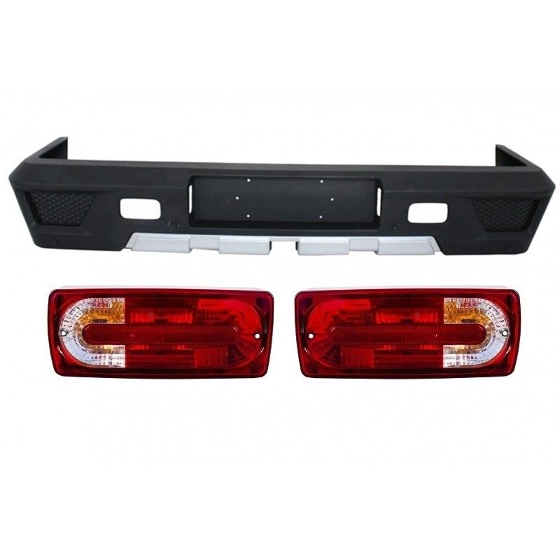 Rear Bumper suitable for Mercedes W463 G-Class (1989-2017) with Taillights Red Clear G63 G65 Design, Nouveaux produits kitt