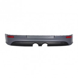 Rear Bumper Extension with Taillights LED Smoke Black and Complet Exhaust System suitable for VW Golf 5 V (2003-2007) R32 Look, 