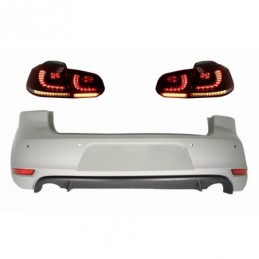 Rear Bumper suitable for VW Golf 6 VI (2008-2012) with Taillights FULL LED Dynamic Sequential Turning Light GTI Design, Nouveaux