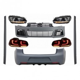 Complete Body Kit suitable for VW Golf VI 6 MK6 (2008-2013) R20 Design with Headlights and Taillights Dynamic Turning Light, Nou