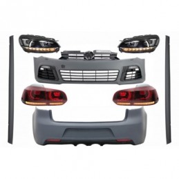 Complete Body Kit suitable for VW Golf VI 6 MK6 (2008-2013) R20 Design with Headlights and Taillights Dynamic Turning Light, Nou