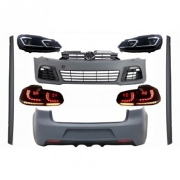 Complete Body Kit suitable for VW Golf VI 6 MK6 (2008-2013) R20 Design with Headlights LED and Taillights Dynamic Turning Light,