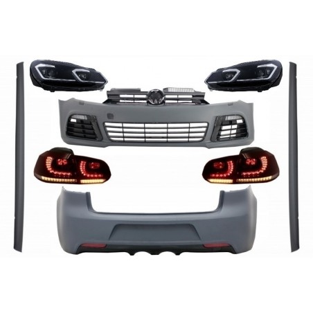 Complete Body Kit suitable for VW Golf VI 6 MK6 (2008-2013) R20 Design with Headlights LED and Taillights Dynamic Turning Light,