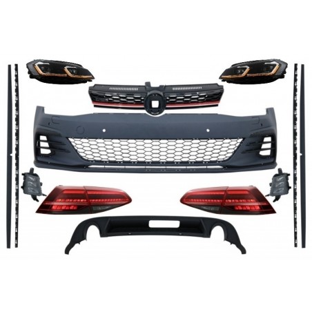 Complete Body Kit with Headlights and Taillights LED suitable for VW Golf 7.5 VII Facelift (2017-up) GTI Design RHD, Nouveaux pr