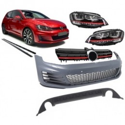 Complete Body Kit suitable for VW Golf 7 VII 2013-2016 GTI Look With Front Grille and Headlights LED DRL, Nouveaux produits kitt