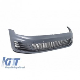 Front Bumper suitable for VW Golf VII Golf 7 2013-up GTI Look with Headlights 3D RED LED DRL Turn Light and Grille, Nouveaux pr