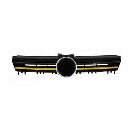 Front Bumper with Central Grille suitable for Volkswagen Golf 7 VII 5G (2013-2017) Yellow Insertions, Nouveaux produits kitt