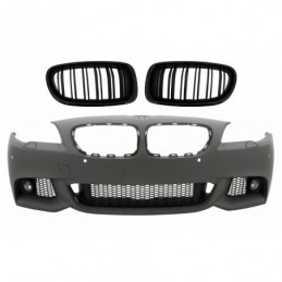 Front Bumper with Central Grilles Kidney suitable for BMW 5 Series F10 F11 Non LCI (07.2010-2013) Sedan Touring M-Technik Design