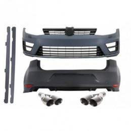Complete Body Kit + Exhaust Muffler Tips Quad suitable for VW Golf 7 VII 12+ R R20 Look, Nouveaux produits kitt