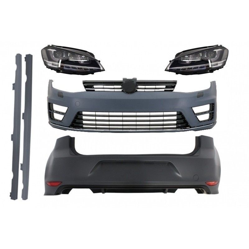 Complete Body Kit with Headlights LED Dynamic Sequential Turning Lights suitable for VW Golf 7 VII (11/2012-07/2017) R Design, N