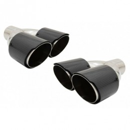 Universal Carbon Fiber Exhaust Muffler Tips Polished Look Inlet 6.1cm, KLT074, KITT Neotuning.com