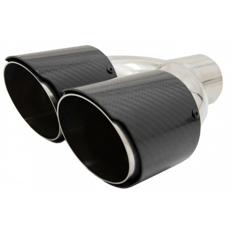 Universal Carbon Fiber Exhaust Muffler Tips Polished Look Inlet 6.1cm, Accessoires