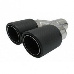 Universal Exhaust Muffler Tip Matte Carbon Fiber Inlet 5.8 cm Left Side, KLT083, KITT Neotuning.com