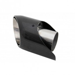 Universal Carbon Fiber Exhaust Muffler Tip Polished Look Inlet 6.2cm, Accessoires