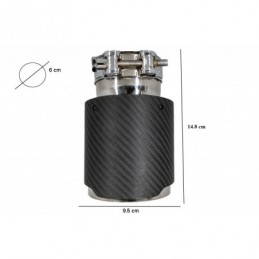 Universal Exhaust Muffler Tip Carbon Fiber Matte Finish Inlet 6cm/2.36inch, Accessoires