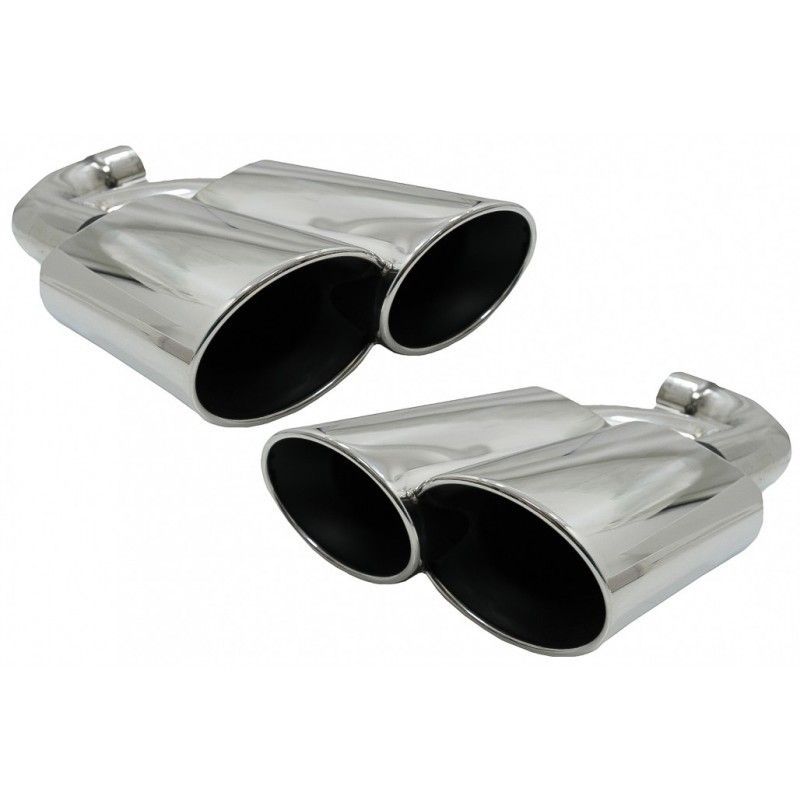 Exhaust Muffler Tips suitable for Porsche Cayenne I Facelift SUV 9PA1 V8 (2007-2010) Chrome, Nouveaux produits kitt