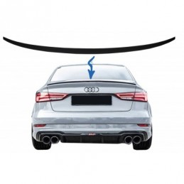 Trunk Spoiler suitable for Audi A3 8V Sedan (2013-Up) Matte Black, Nouveaux produits kitt