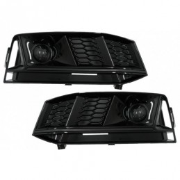 Bumper Lower Grille ACC Covers Side Grilles suitable for Audi A4 B9 S-Line Sedan Avant (2016-2018) RS4 Design Black Edition, Nou