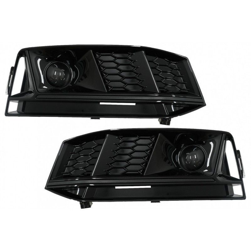 Bumper Lower Grille ACC Covers Side Grilles suitable for Audi A4 B9 S-Line Sedan Avant (2016-2018) RS4 Design Black Edition, Nou