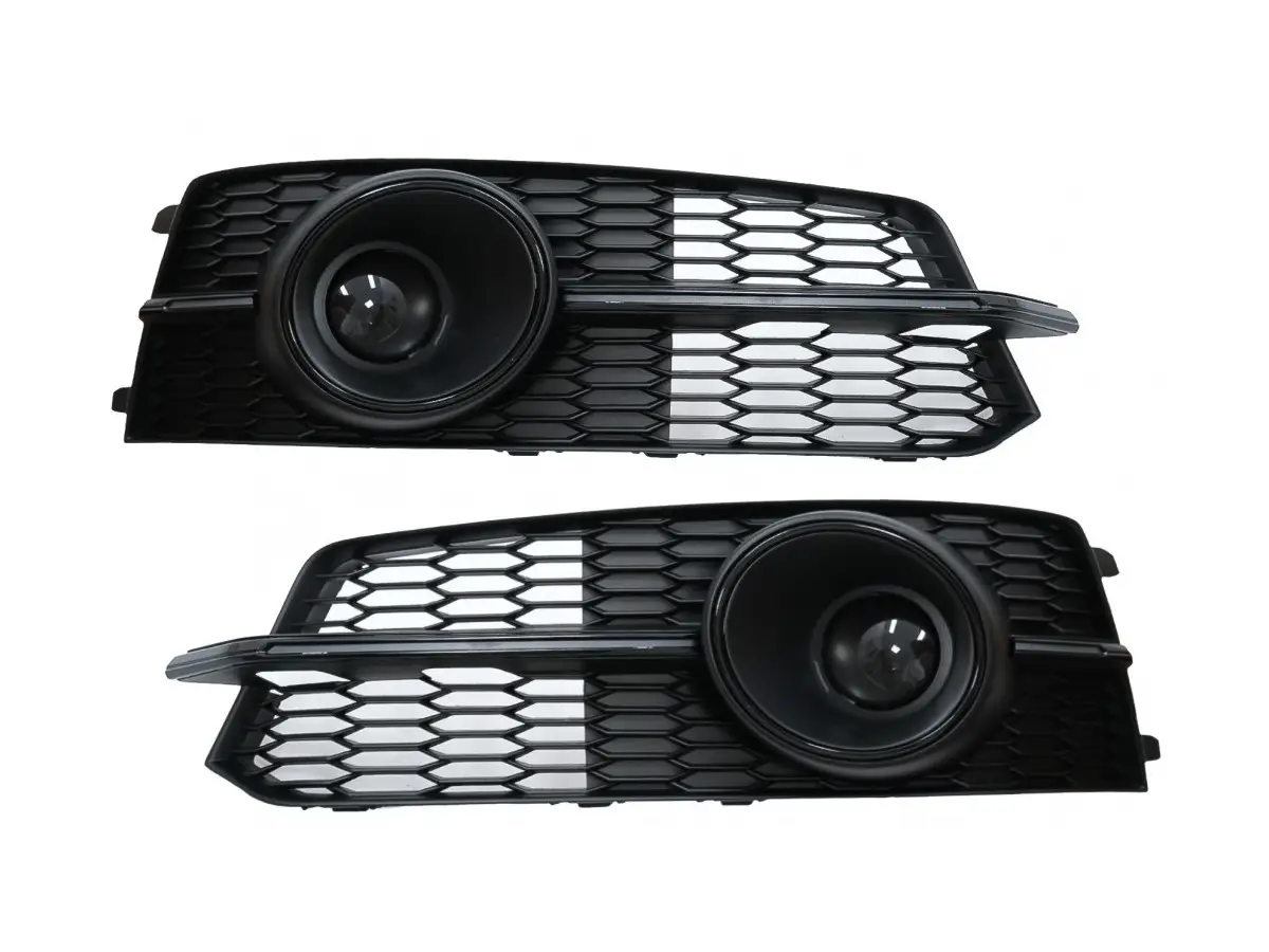 Tuning Bumper Lower Grille ACC Covers Side Grilles suitable for AUDI A6 C7  4G S Line Facelift (2015-2018) Black Edition KITT