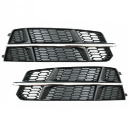 Bumper Lower Grille Covers Side Grilles suitable for Audi A6 C7 4G S-Line Facelift (2015-2018) Black Chrome, Nouveaux produits k