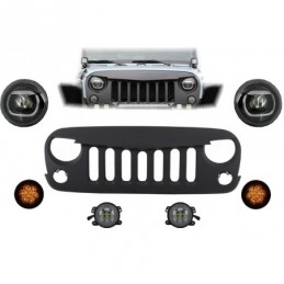 Front Assembly Grille and LED Lights suitable for JEEP Wrangler Rubicon JK (2007-2017) Angry Bird Design, Nouveaux produits kitt