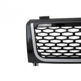 Central Grille suitable for Land Range Rover Vogue III L322 (2002-2005) Piano Black & Silver Autobiography Supercharged Edition,