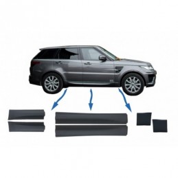 Kit Package Front/Rear Lower Door Moldings and Front Lower Fender suitable for Land Rover Range Rover Sport L494 (2013-up), Nouv